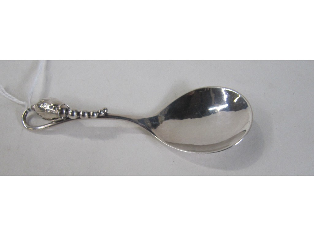 Appraisal: Sterling silver caddy spoon by George Jensen in original box