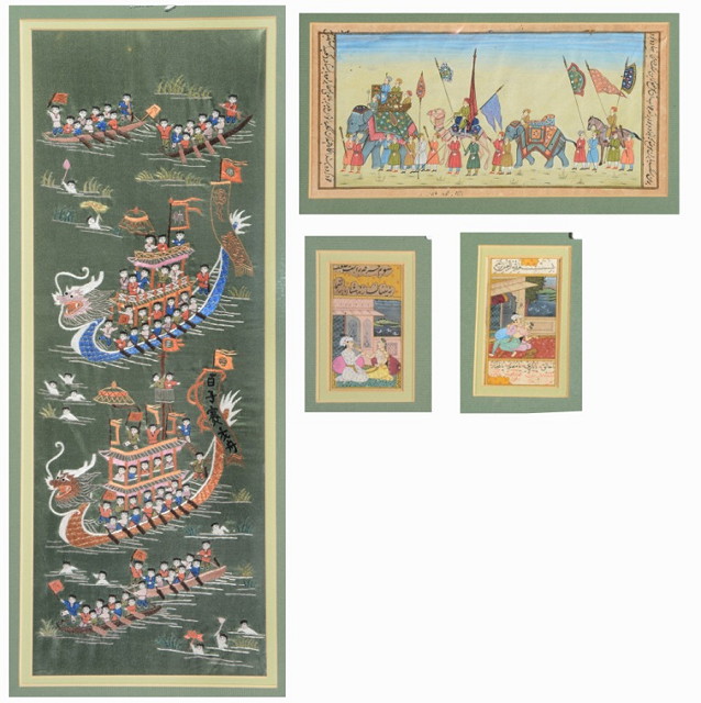 Appraisal: AN INDIAN MINIATURE painted with processional figures elephants and camel