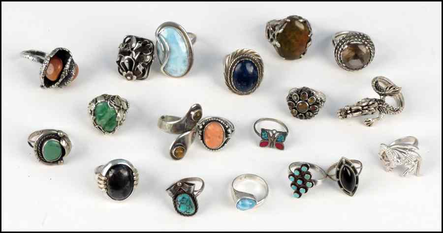 Appraisal: COLLECTION OF STERLING SILVER RINGS Condition No Specific Condition Recorded