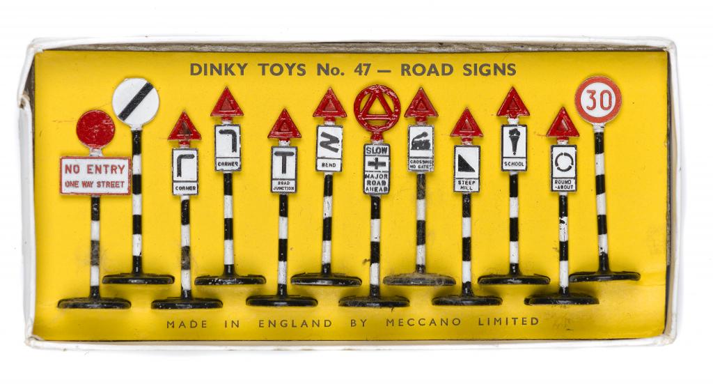 Appraisal: SIX DINKY TOYS comprising Road Signs two sets E box