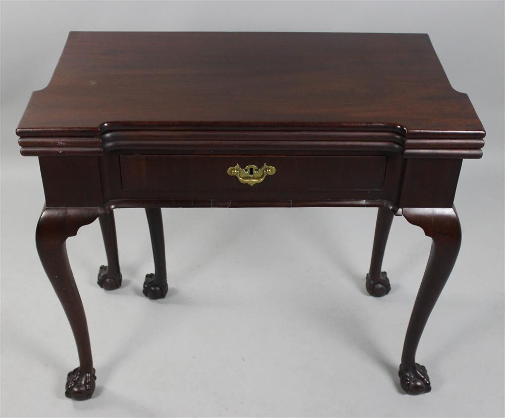 Appraisal: GEORGE III INLAID MAHOGANY TRIPLE TOP GAMES TABLE the rectangular