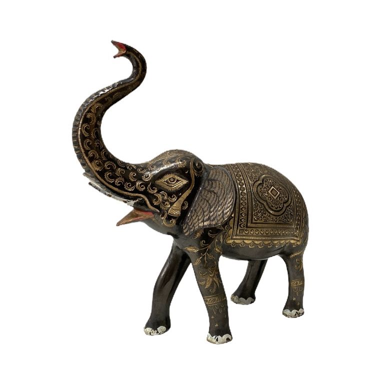 Appraisal: Chinese Thaibetian Metal Elephant Chinese Thaibetian Metal Elephant with intricate