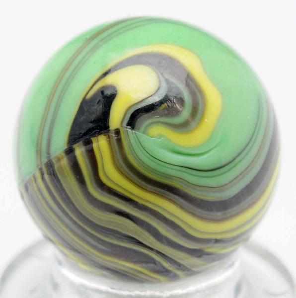 Appraisal: Christensen Agate Striped Opaque Marble Mint green base and black