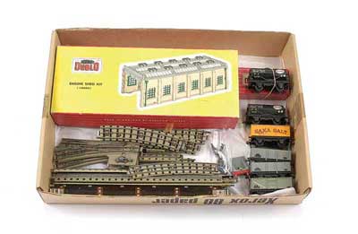 Appraisal: Hornby Dublo -Rail Accessories and Rolling Stock comprising Engine Shed