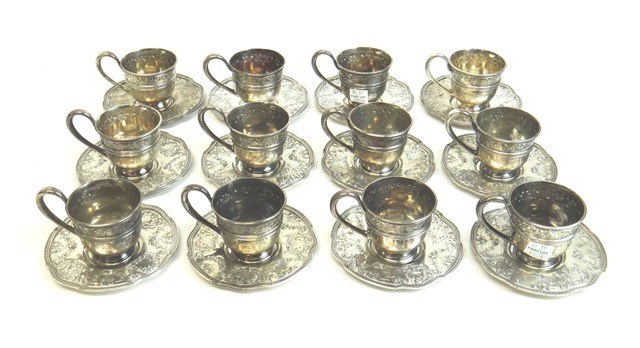 Appraisal: A set of twelve tea cup stands and saucers each