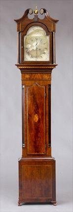 Appraisal: GEORGE III MAHOGANY LONG CASE CLOCK The swan neck cresting