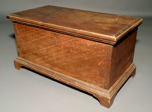 Appraisal: Pennsylvania walnut miniature blanket chest early th c probably Lancaster