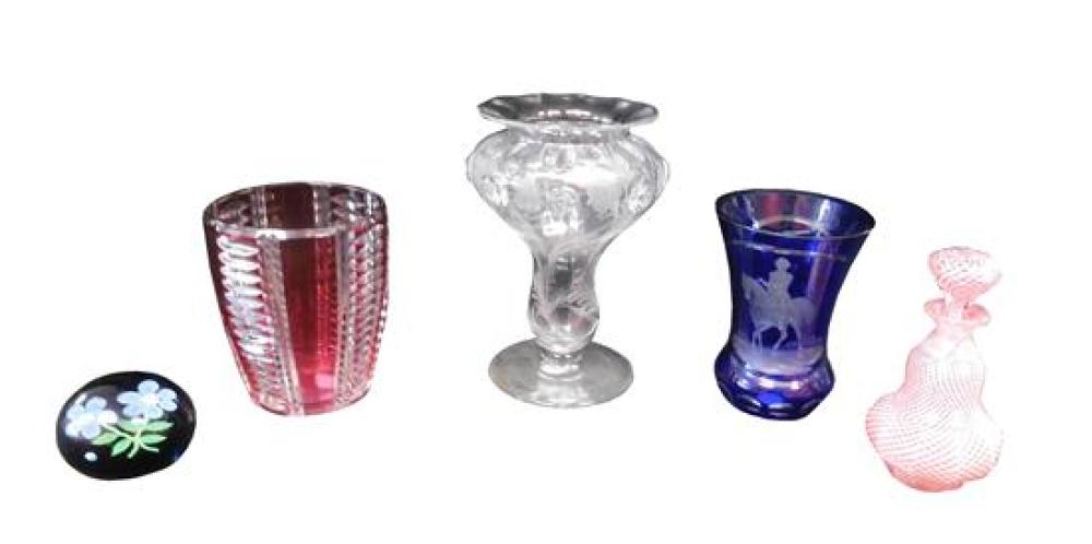 Appraisal: GLASS Five pieces of European glass th and th C