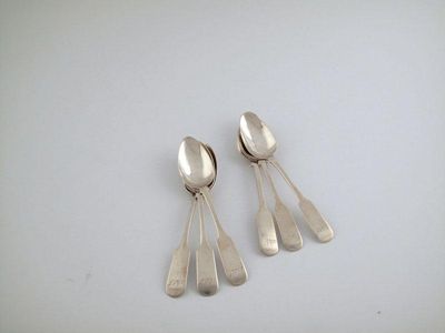 Appraisal: William Mill a set of six silver Fiddle pattern teaspoons