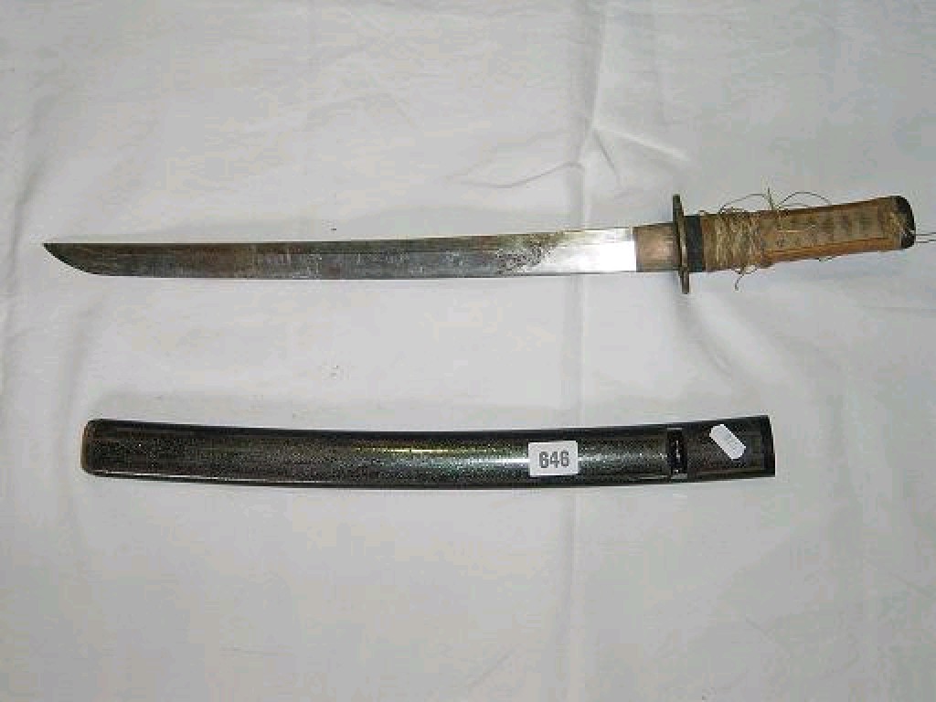 Appraisal: A Japanese Watazashi short sword and scabbard