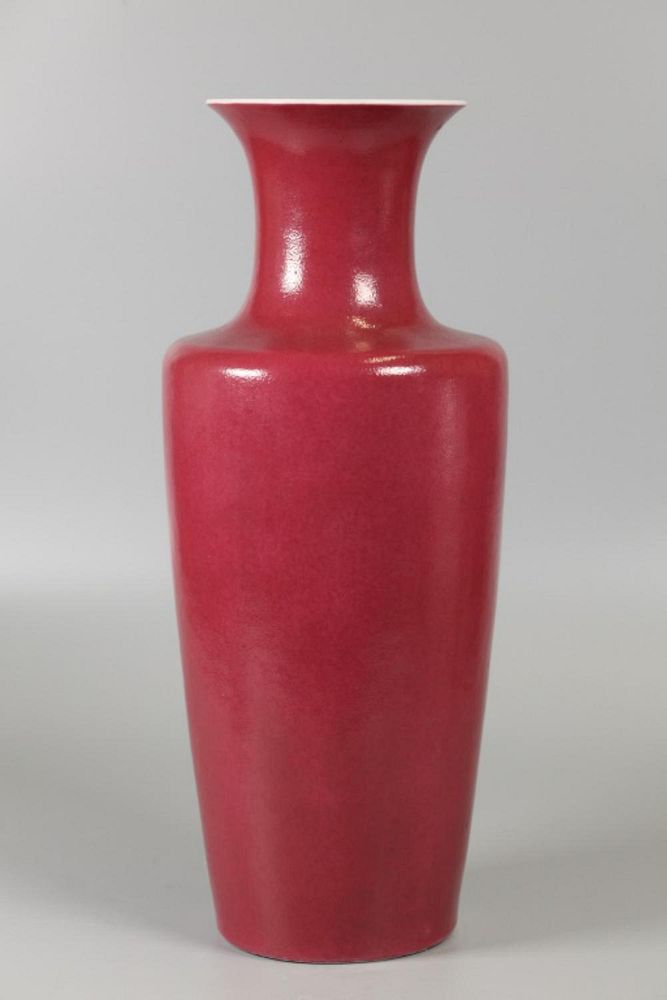 Appraisal: Chinese ruby red glazed porcelain vase possibly th c in