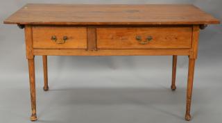 Appraisal: Queen Anne work table with rectangular top over two drawers