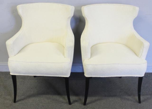 Appraisal: Midcentury Pair of Tommi Parzinger Arm Chairs Originally had blue