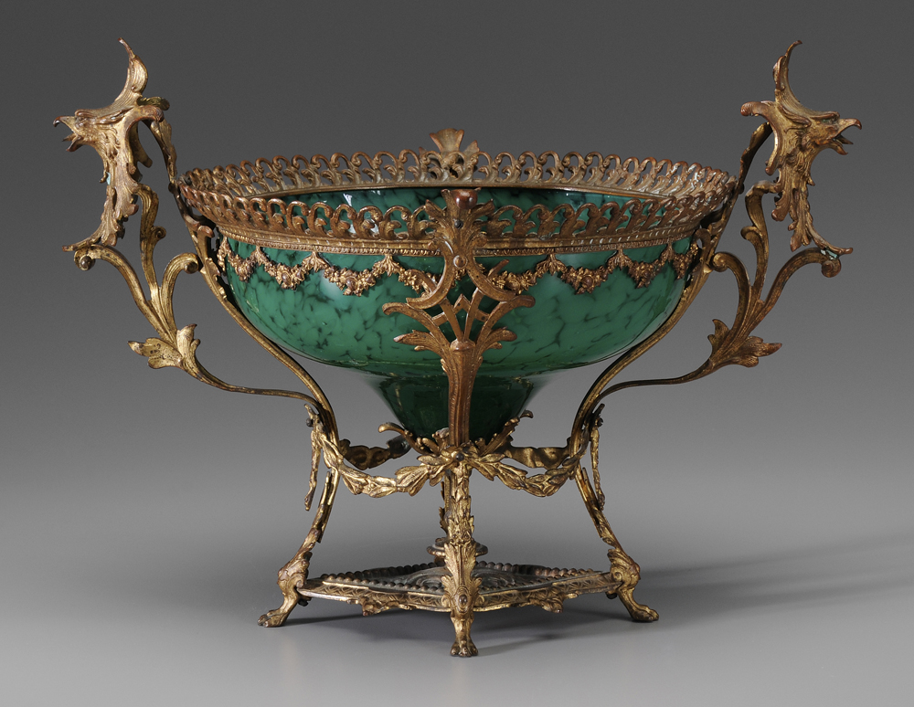 Appraisal: Gilt Bronze-Mounted Center Bowl Continental late- th early- th century