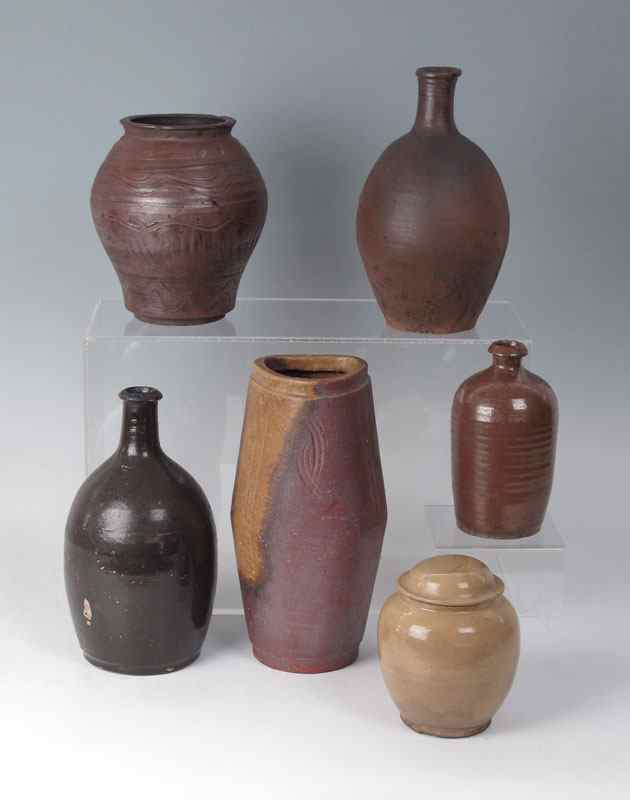 Appraisal: PIECE CONTEMPORARY JAPANESE POTTERY Largest pieces signed with incised mark