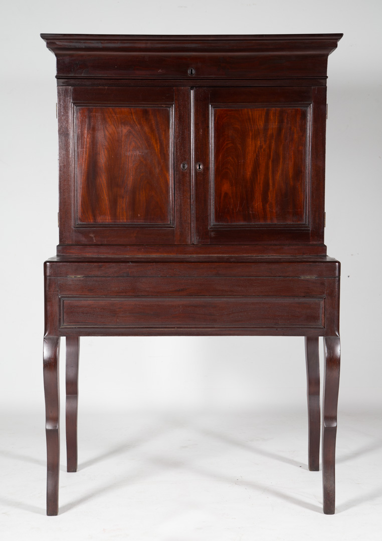 Appraisal: American Restoration mahogany secretary desk circa possibly Louisiana top section