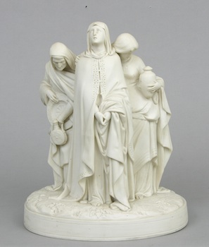 Appraisal: A Bisque Porcelain Statuette of Three Biblical Women A bisque