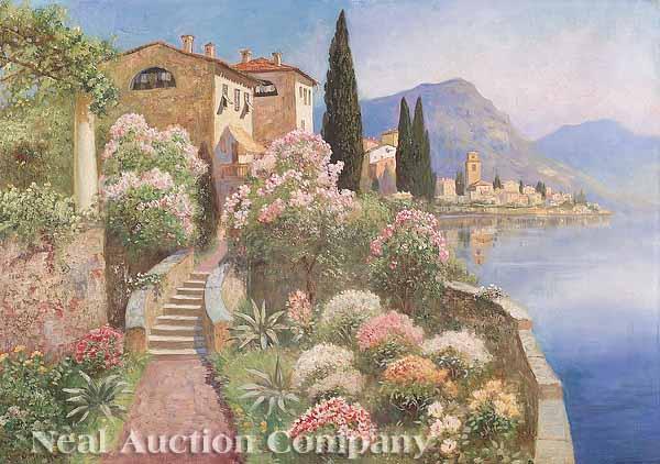 Appraisal: Alois Arnegger Austrian - Springtime on the Lago di Lugano