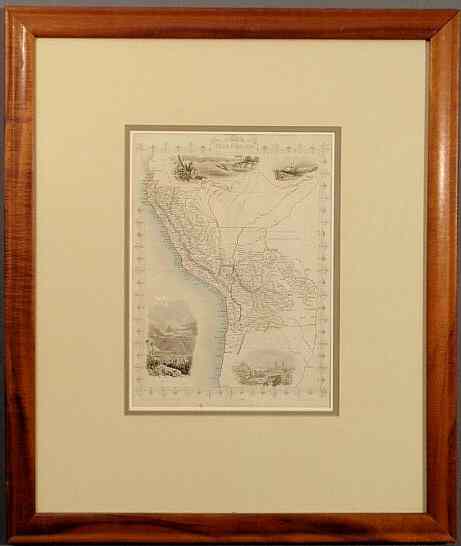 Appraisal: Framed and matted printed map of Peru Bolivia by John