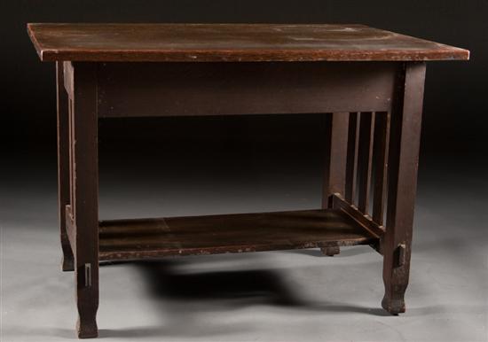 Appraisal: American Arts and Crafts Mission oak library table Stickley Brothers