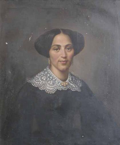 Appraisal: AMERICAN SCHOOL - PORTRAIT OF A LADY th century Oil