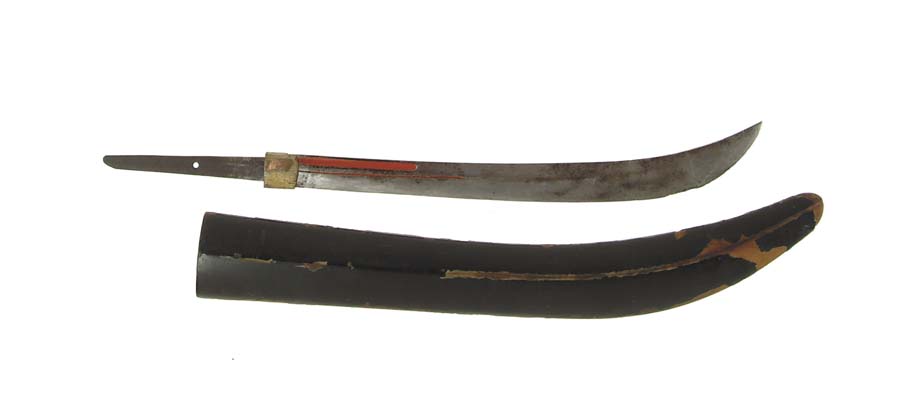 Appraisal: JAPANESE NAGANATA Blade having red lacquered grooves ubu nakago that