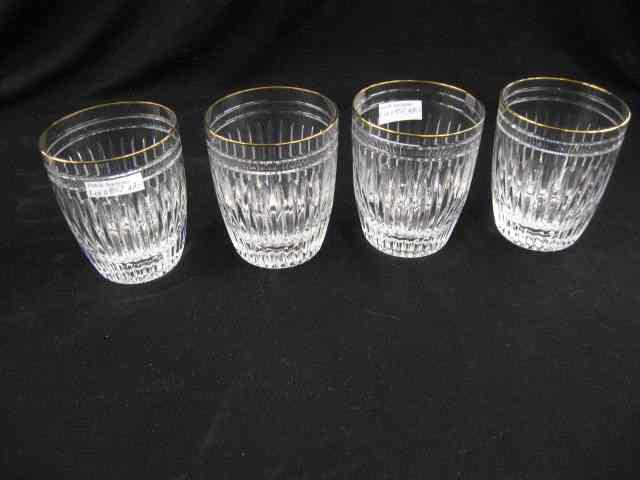 Appraisal: Waterford Crystal ''Hanover'' Double OldFashioned Glasses '' ounce gold rim