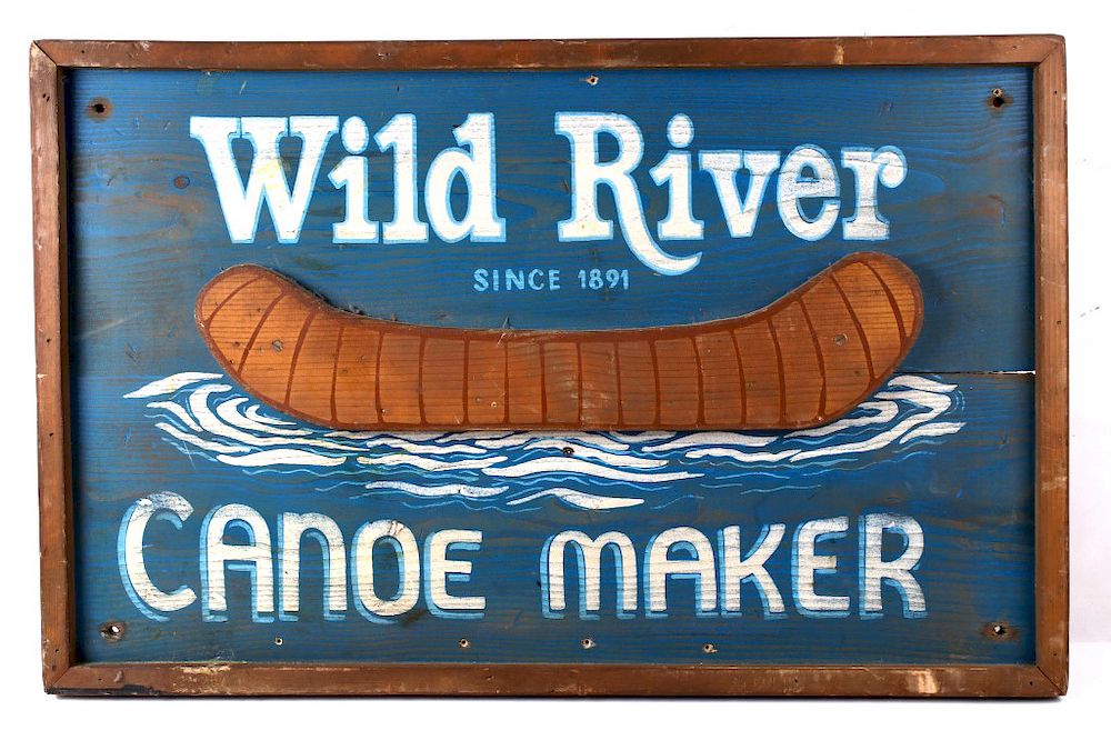 Appraisal: Hand Painted Canoe Maker Advertising Sign Included in this lot