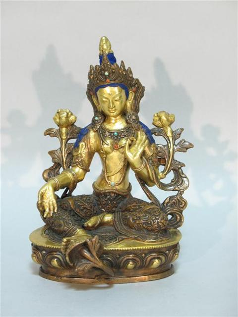 Appraisal: SINO-TIBETAN FIGURE AVALOKATESVARA The goddess of compassion and mercy seated