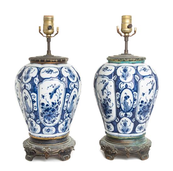 Appraisal: Sale Lot A Pair of Delft Jars th century each