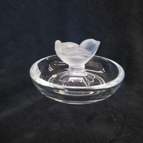 Appraisal: Sevres Crystal Figural Dishwith frosted bird diameter signed excellent