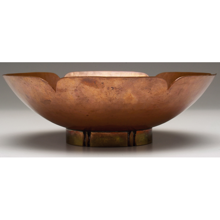 Appraisal: Dirk van Erp bowl unusual scalloped lip