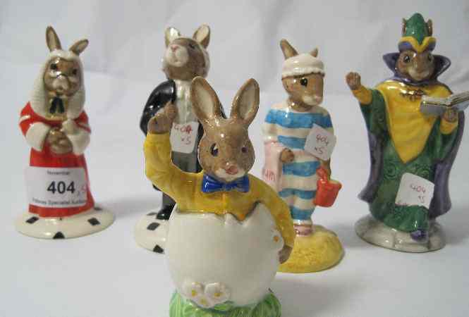 Appraisal: Royal Doulton Bunnykins figures Mother DB Mystic DB Easter Greetings