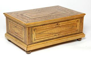 Appraisal: American studio style inlaid casket American studio style inlaid casket