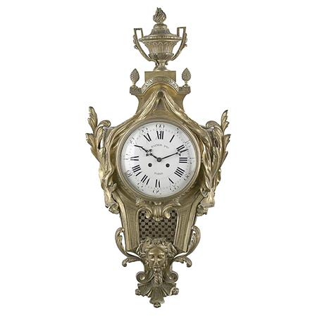 Appraisal: Louis XVI Style Gilt-Bronze Cartel Clock Estimate -