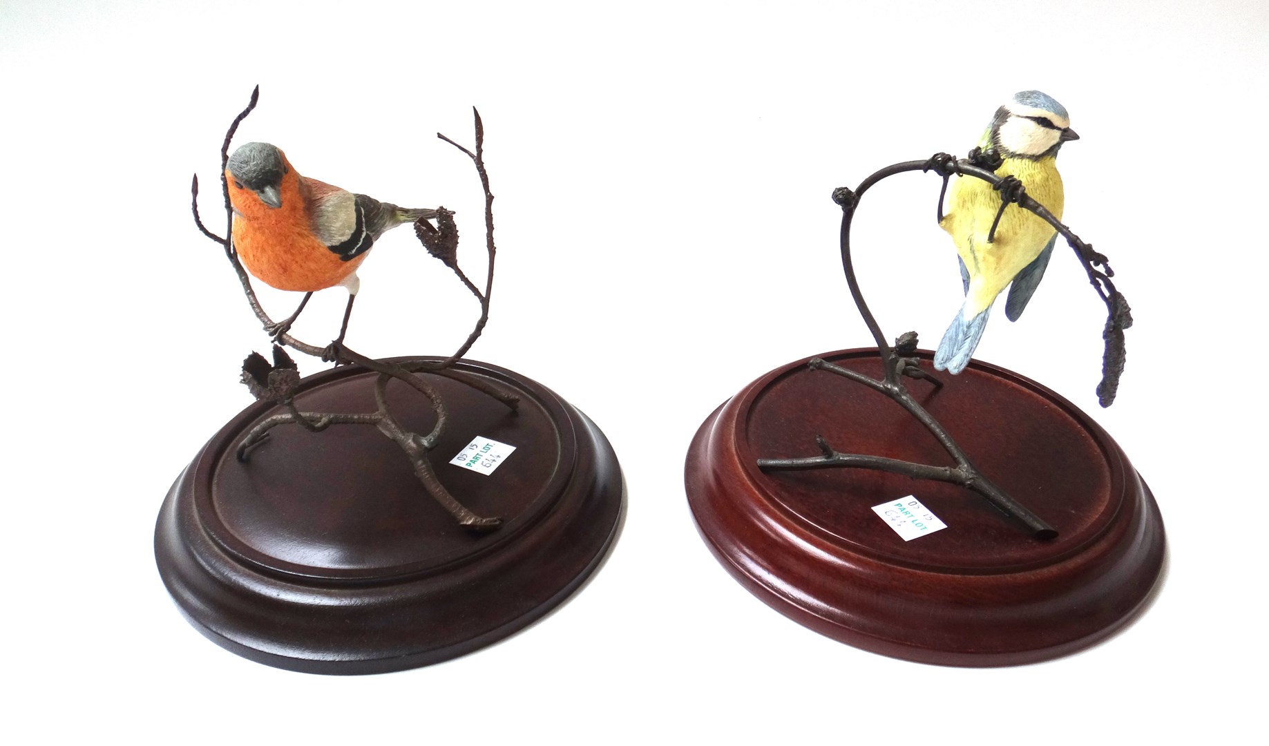 Appraisal: Eight Coalport porcelain and metal mounted birds from The Heritage