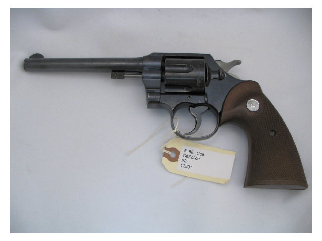 Appraisal: Colt Official Police cal revolver oversize target stocks serial all