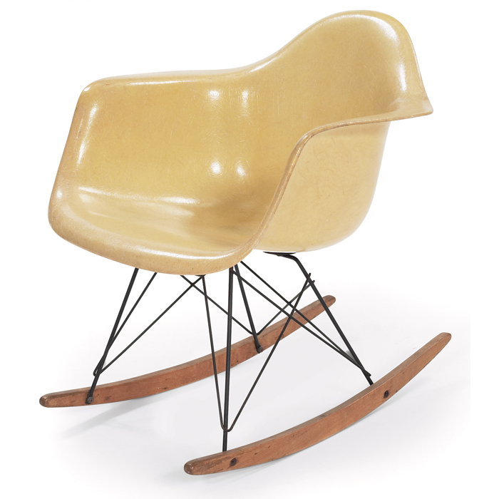 Appraisal: Charles and Ray Eames RAR rocker by Herman Miller yellow