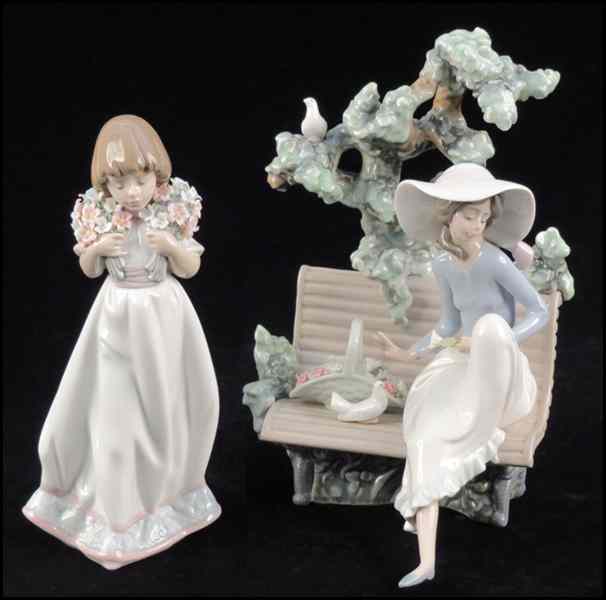 Appraisal: LLADRO PORCELAIN FIGURE OF SUNDAY IN THE PARK Together with