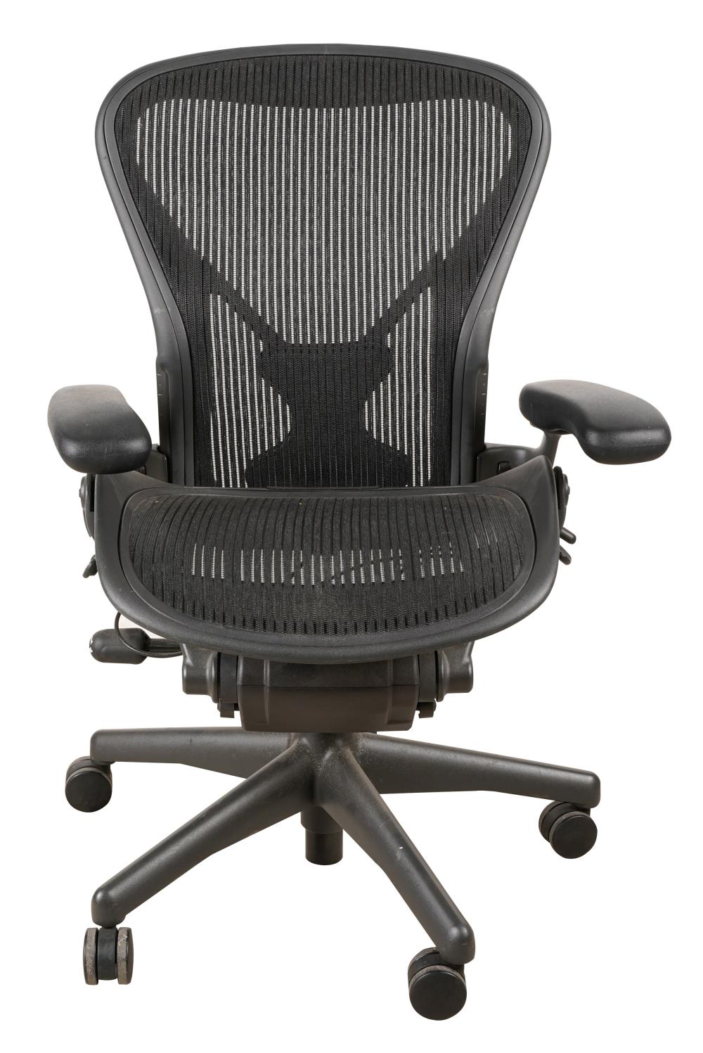 Appraisal: HERMAN MILLER AERON OFFICE CHAIRblack molded plastic and meshmanufacturer's molded