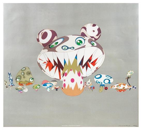 Appraisal: Takashi Murakami b here comes media offset lithograph printed in