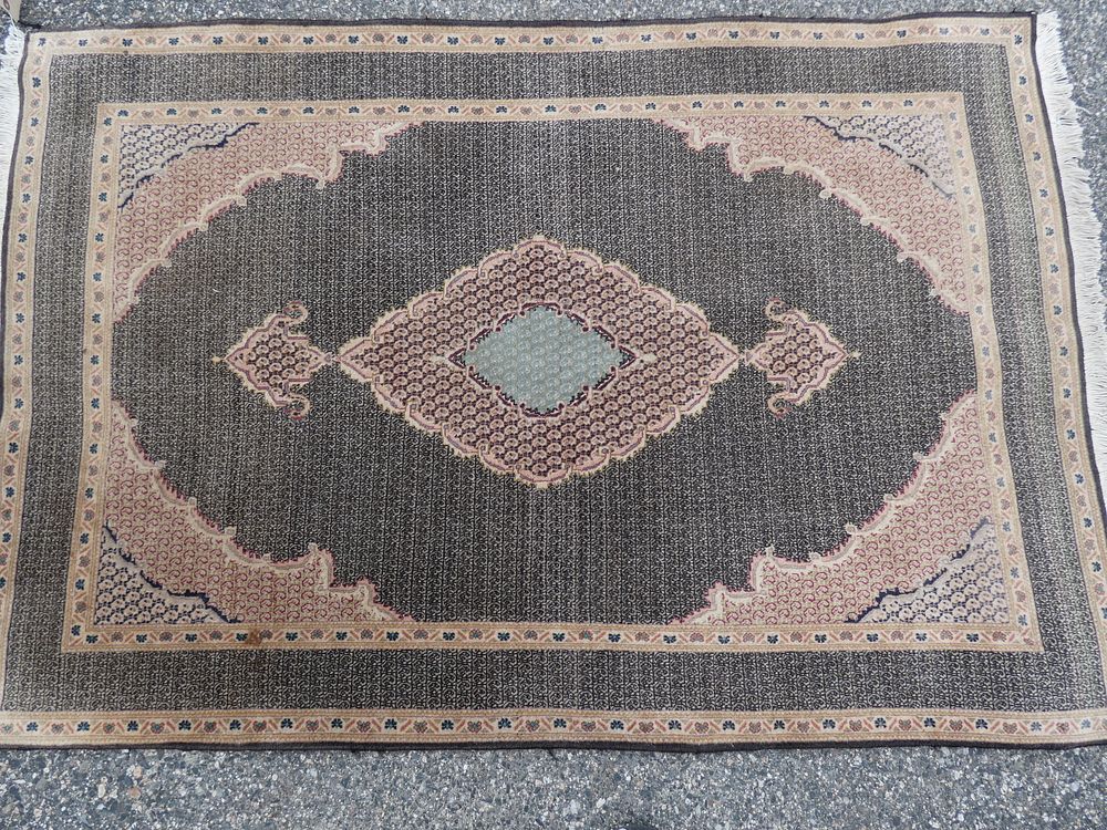 Appraisal: PERSIAN TABRIZ SCATTER RUG Finely woven vintage Persian Tabriz scatter