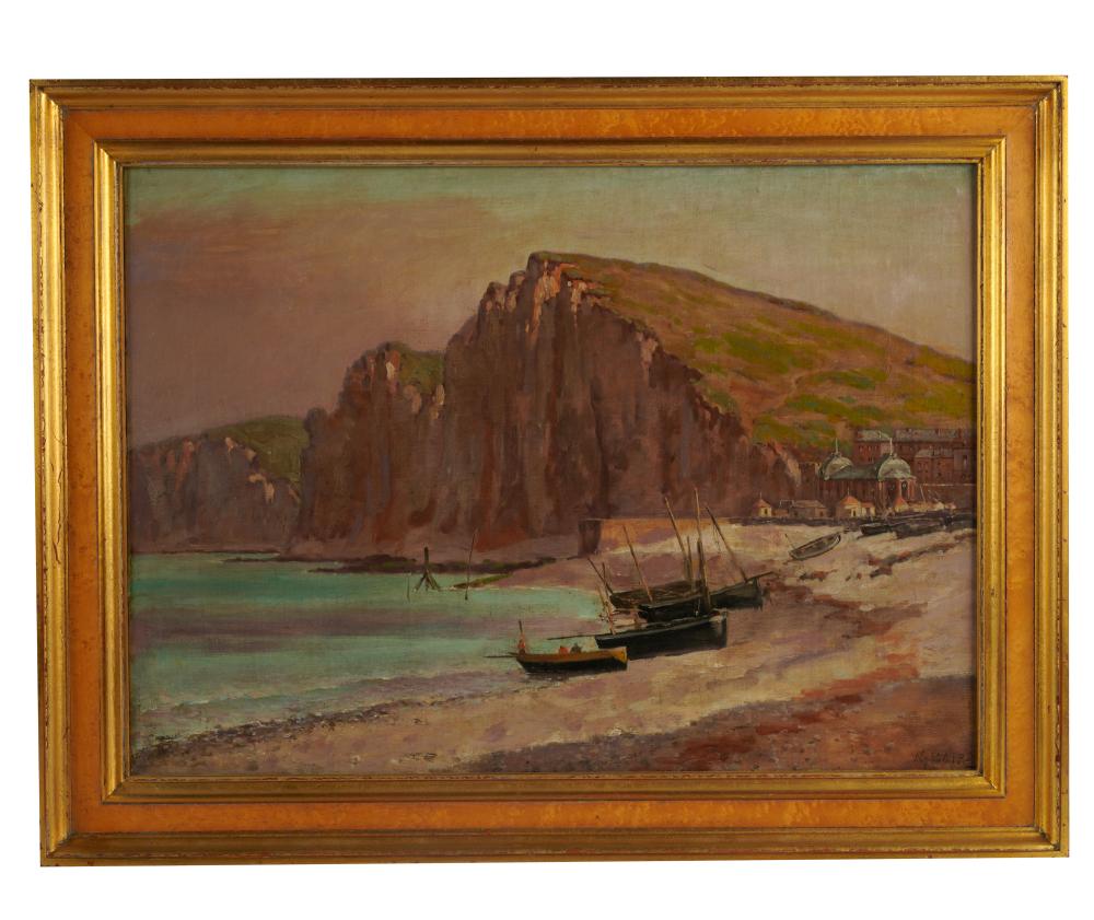 Appraisal: WILLIAM BAPTISTE BAIRD - BEACHED BOATSoil on canvas signed lower