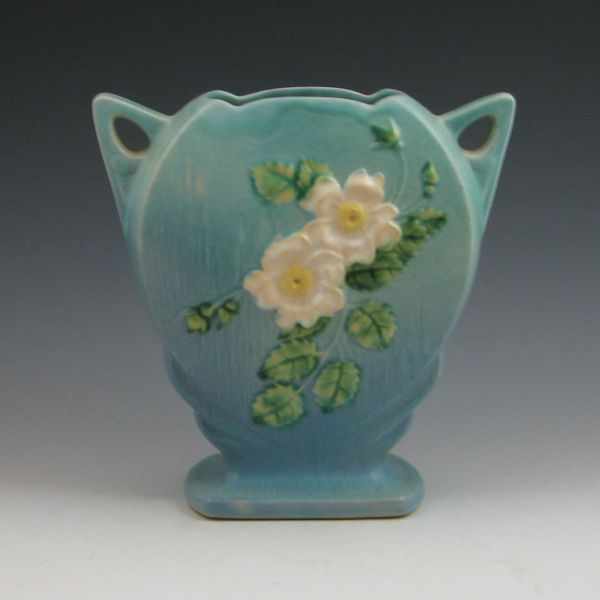 Appraisal: Roseville White Rose vase in blue Marked Roseville USA -