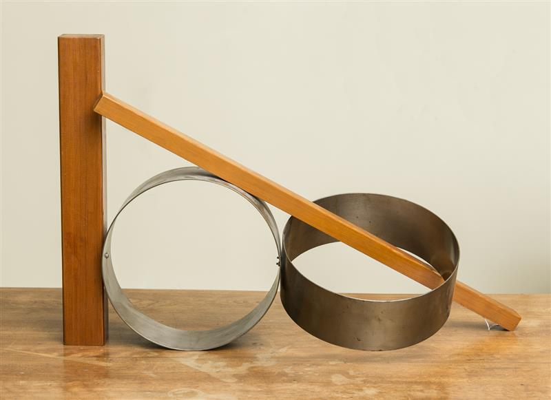 Appraisal: GUY DILL b UNTITLED Wood and stainless steel x x