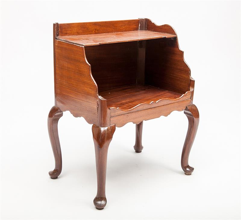 Appraisal: George II Style Mahogany Bedside Table Lacking one piece of