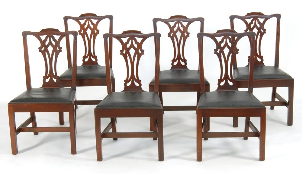 Appraisal: SET OF SIX CHIPPENDALE-STYLE DINING CHAIRS By Paine Furniture Co