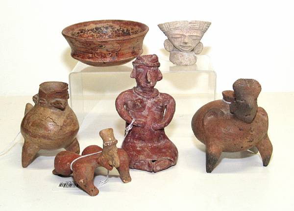 Appraisal: Property of various owners A Nayarit figural vessel Jalisco man