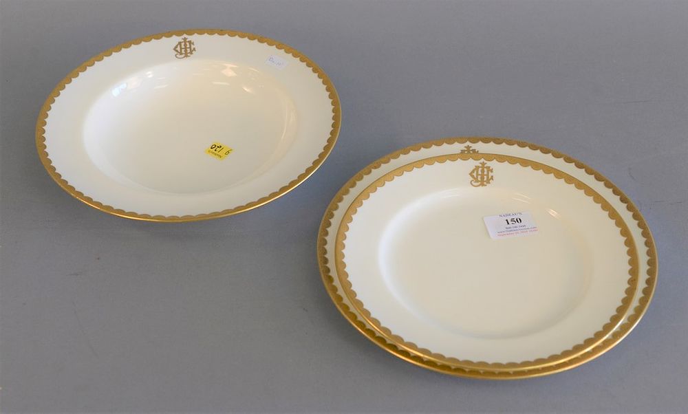 Appraisal: Mintons porcelain partial dinner service set ivory with gold border