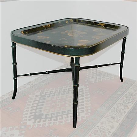 Appraisal: Victorian Papier Mache Tray on Stand Estimate -